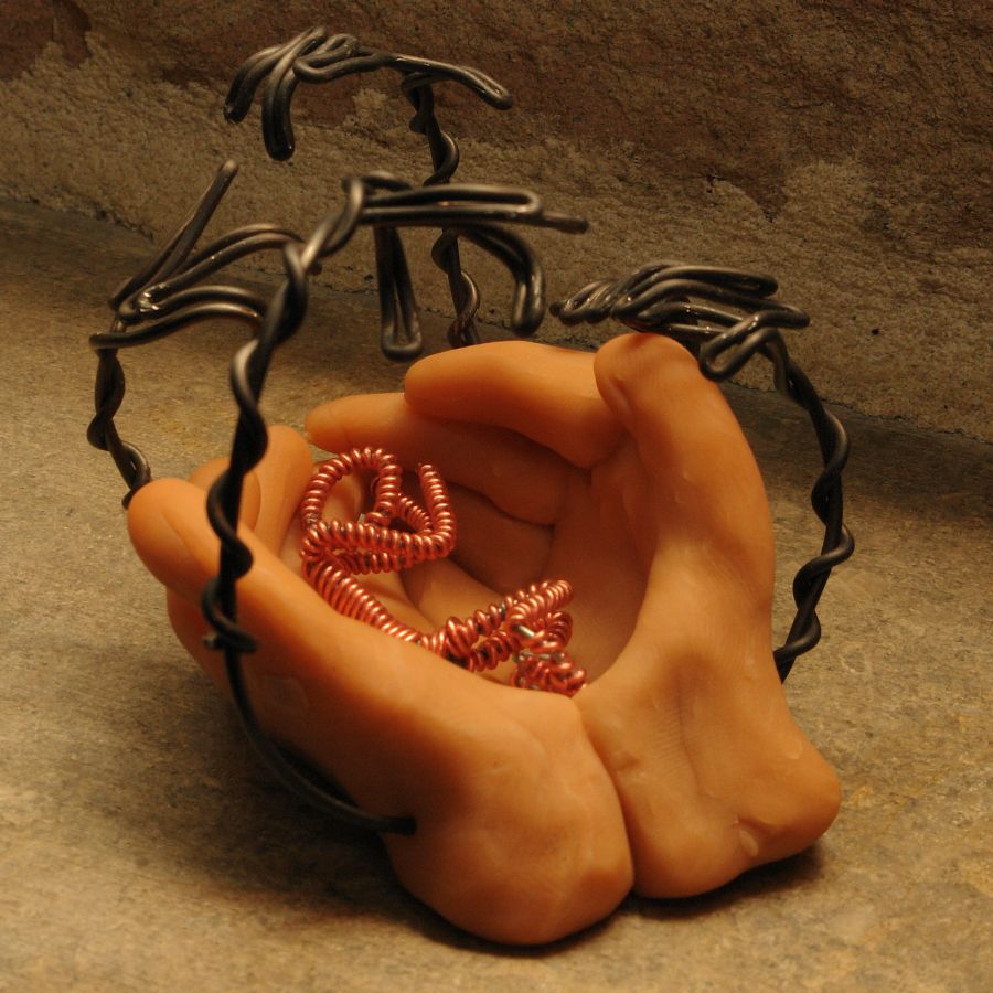 (005 18647) Closely Held by God - Sculpture by Jake Vanderwerf